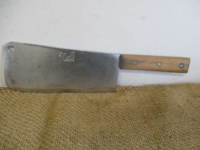 Sought After Large Vintage 10 inch Solid Steel Elwell Meat Cleaver