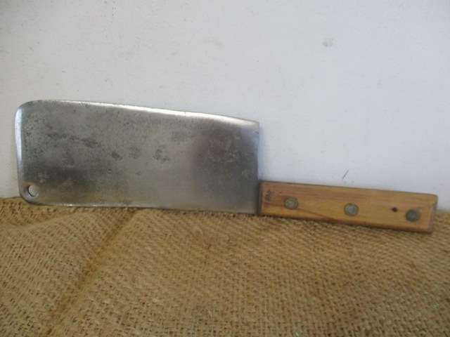 Sought After Large Vintage 10 inch Solid Steel Elwell Meat Cleaver