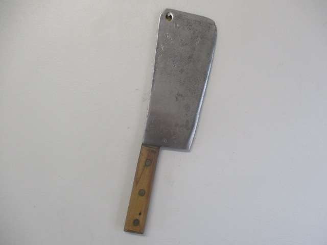 Sought After Large Vintage 10 inch Solid Steel Elwell Meat Cleaver
