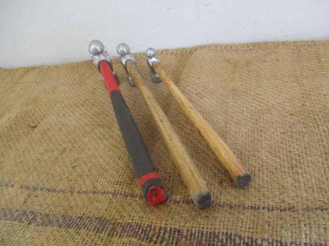 Three Mighty Solid Steel Ball-Peen Hammers : 500gr  /  300gr  /  200gr