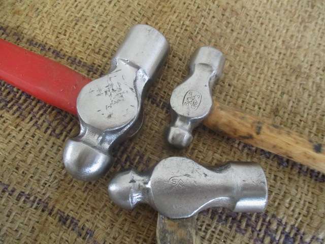 Three Mighty Solid Steel Ball-Peen Hammers : 500gr  /  300gr  /  200gr