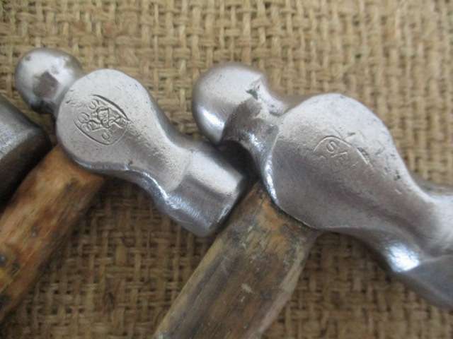 Three Mighty Solid Steel Ball-Peen Hammers : 500gr  /  300gr  /  200gr