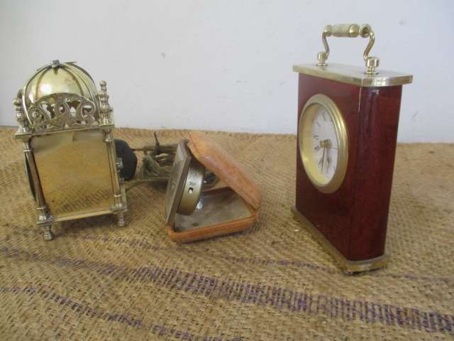 Repairs.....Rare Smith's Enfield Brass Carriage Clock, Kienzle Travel Clock & Quartz Mantle Clock