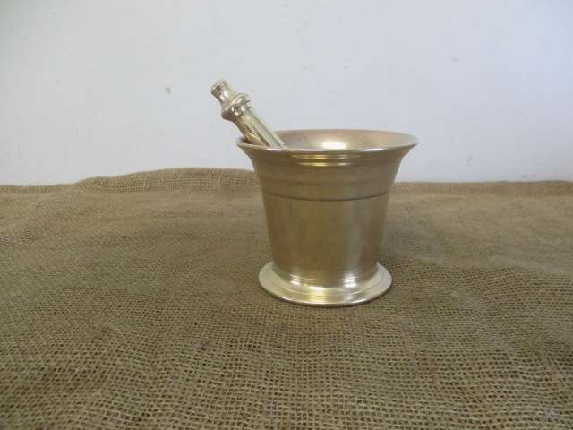 An Awesome Large Vintage Solid Brass Mortar And Pestle