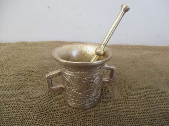 Lovely Vintage Solid Brass Mortar And Pestle
