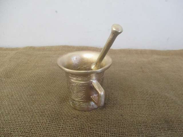 Lovely Vintage Solid Brass Mortar And Pestle