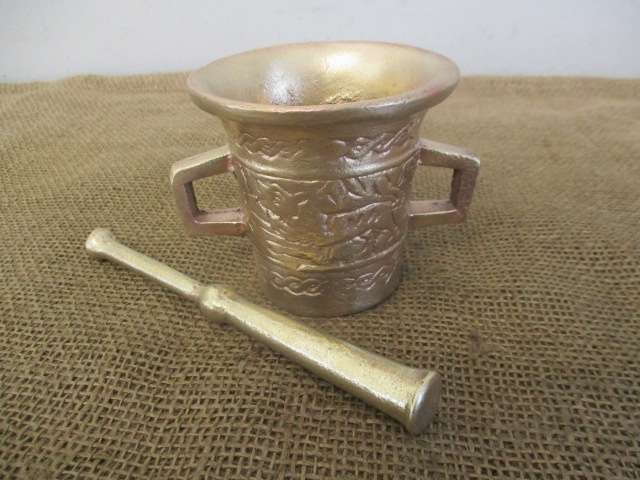 Lovely Vintage Solid Brass Mortar And Pestle