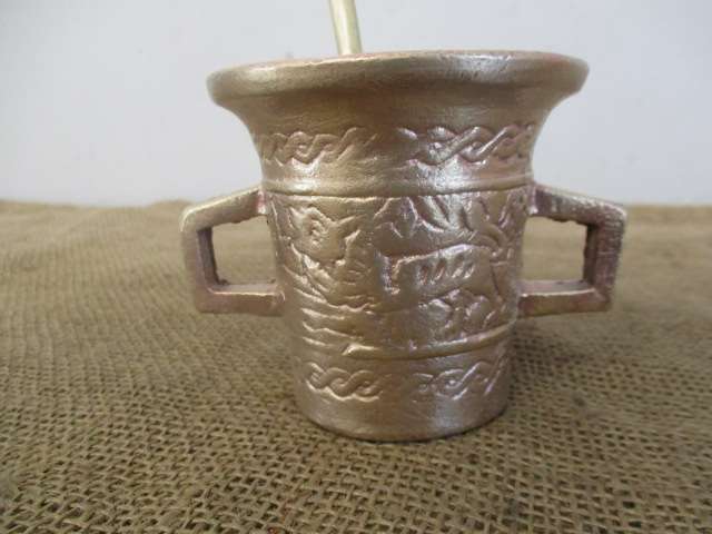 Lovely Vintage Solid Brass Mortar And Pestle