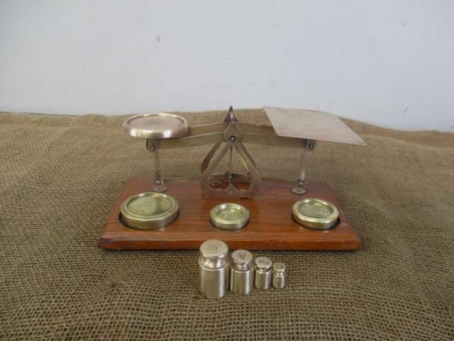 Lovely Vintage Brass Post Office Scale