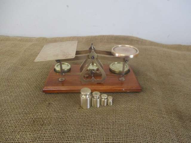 Lovely Vintage Brass Post Office Scale