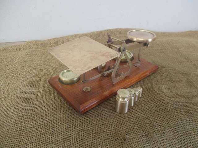 Lovely Vintage Brass Post Office Scale