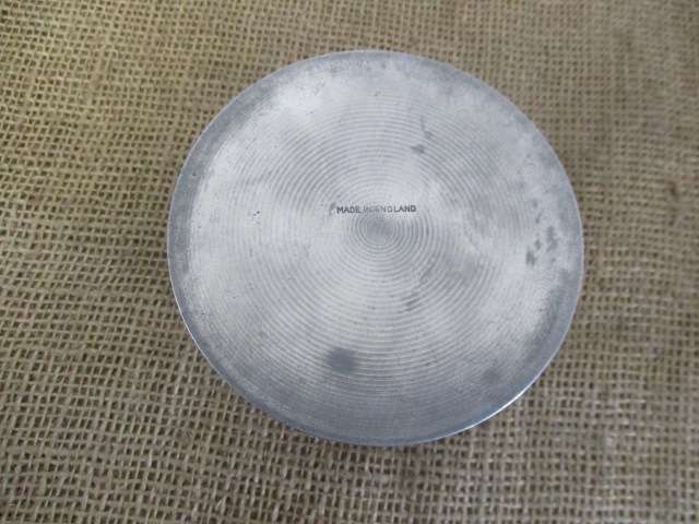 Rare Large Vintage Pewter Capstan Inkwell            England             Early 1900's