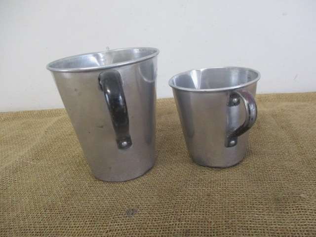 Two Nice Vintage 1lt & 500ml Aluminum Measuring Jugs