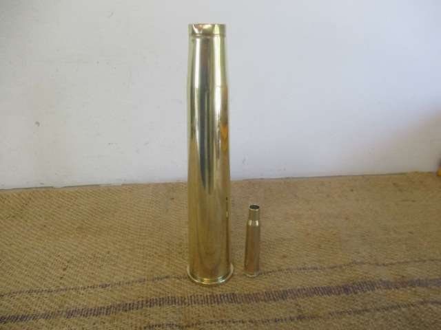 David And Goliath......Vintage 40mm MK4 LOT 372 ECC 1956 Brass Casing Plus Smaller Amo Brass Casing