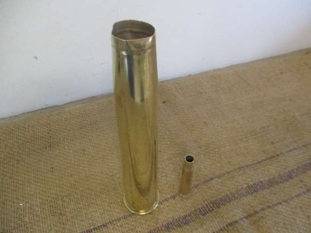 David And Goliath......Vintage 40mm MK4 LOT 372 ECC 1956 Brass Casing Plus Smaller Amo Brass Casing