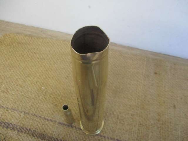 David And Goliath......Vintage 40mm MK4 LOT 372 ECC 1956 Brass Casing Plus Smaller Amo Brass Casing