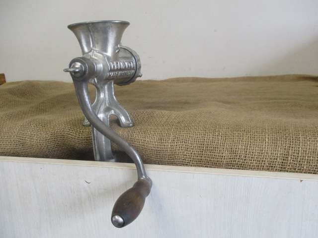 Complete Vintage Husqvarna No 5 Cast Iron Meat Mincer          Made In Sweden