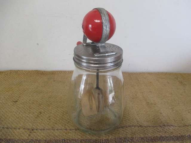 Beautiful Vintage Blow N 20 Butter Churn With Original Blow Churn Glass Bowl    England
