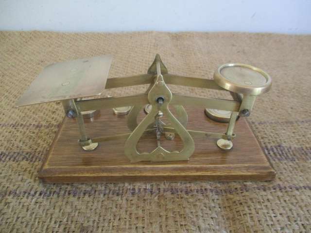 Most Beautiful Vintage Brass Post Office Scale                        Made In England