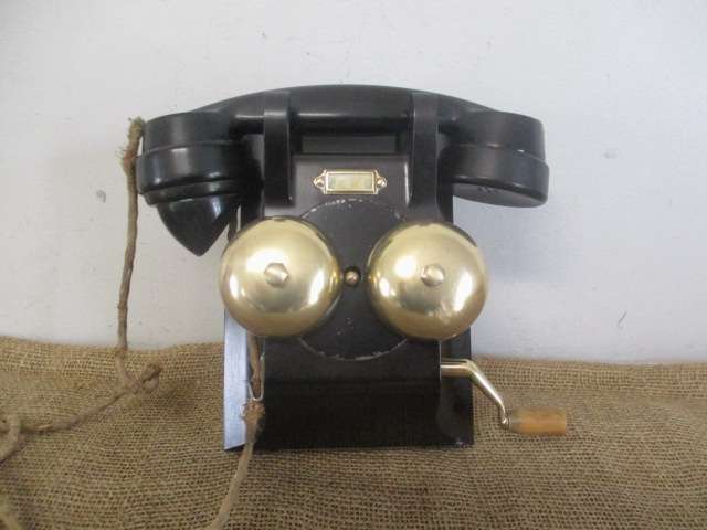 Very Old Vintage Ericsson LM Bakelite Hand Crank Telephone            Approx Between 1940's - 1950's
