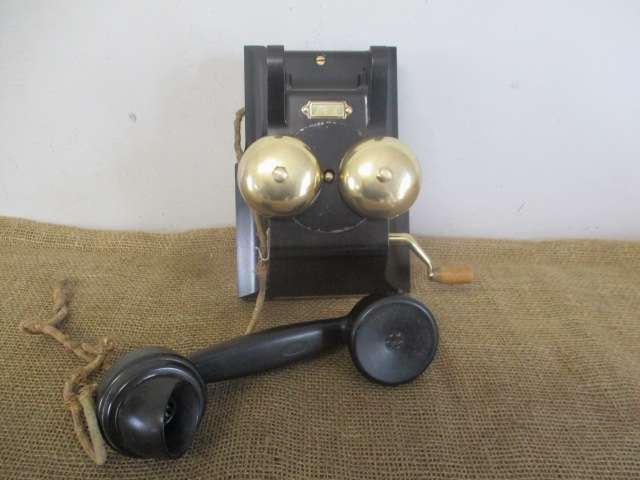 Very Old Vintage Ericsson LM Bakelite Hand Crank Telephone            Approx Between 1940's - 1950's