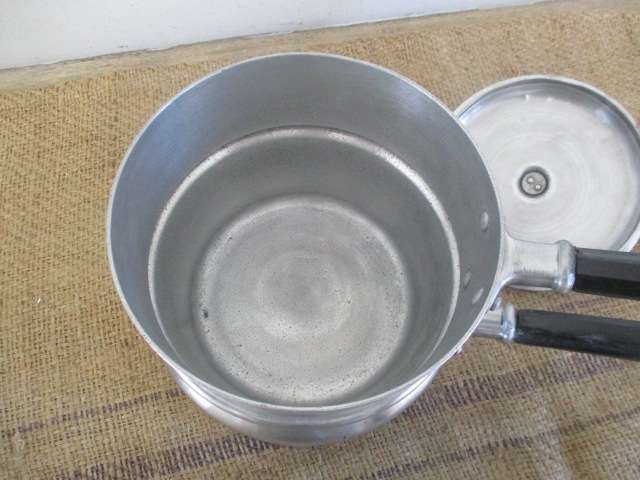 Rare Large Vintage Crown Merton Thick Aluminum Double Boiler    Made In England