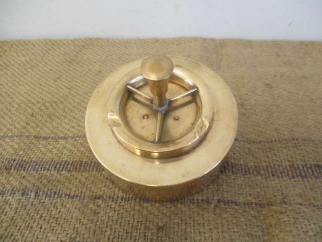 Stunning Rare Vintage Brass Lido Spinning Ashtray           Pat. Pend. U.S.A.