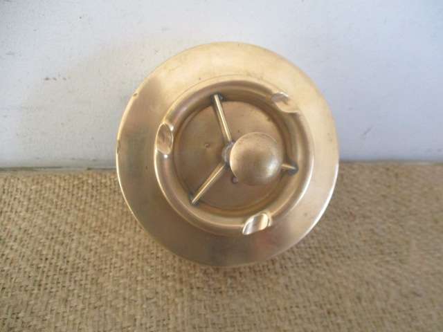 Stunning Rare Vintage Brass Lido Spinning Ashtray           Pat. Pend. U.S.A.