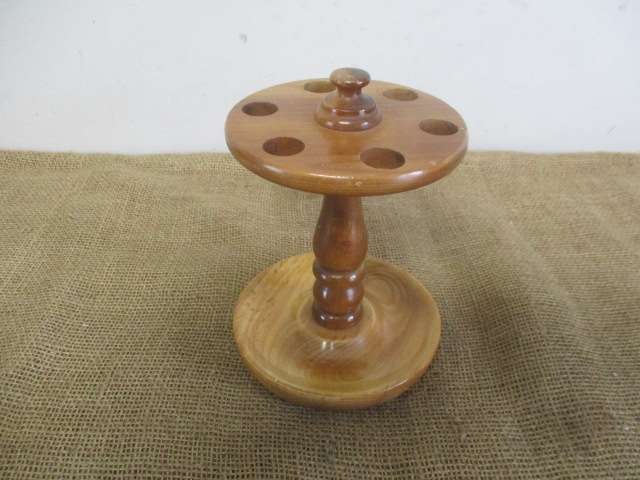Lovely Vintage Wooden Six Pipe Stand