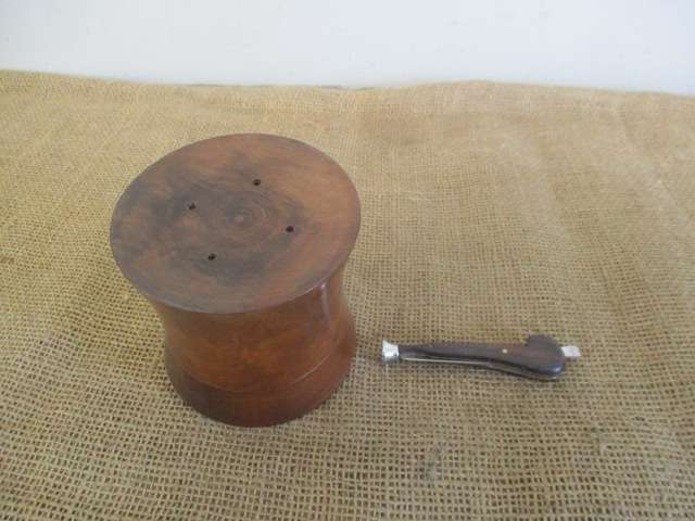 Beautiful Vintage Wooden Tobacco Jar And Vintage BigBen Smoking Pipe Cleaner