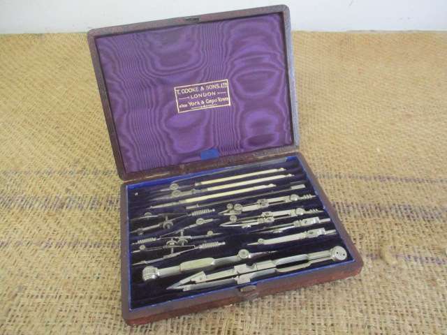 Magnificent Rare Collectable Vintage T.Cooke & Sons London Drafting Set In Original Case