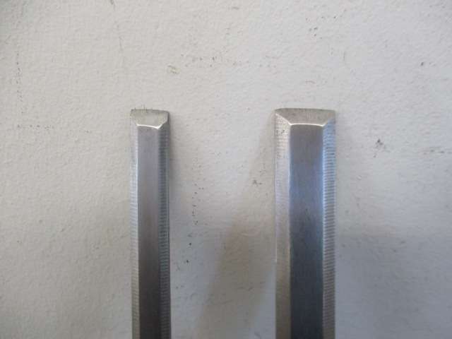Two Sturdy Webco Beveled Carpenter Woodworking Chisels - 3/4 inch & 1/2 inch