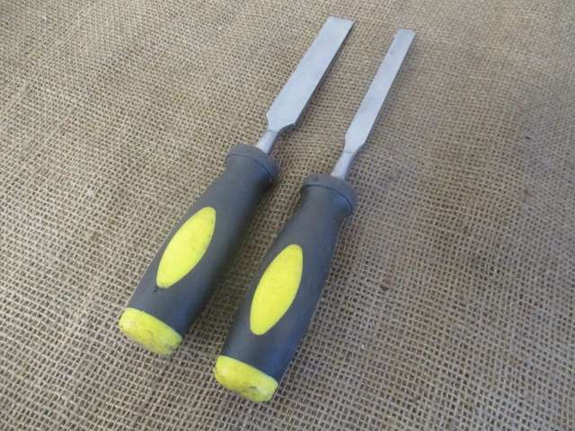 Two Sturdy Webco Beveled Carpenter Woodworking Chisels - 3/4 inch & 1/2 inch