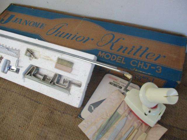 Vintage Model CHJ - 3 Janome Junior Knitting Machine With Accessories