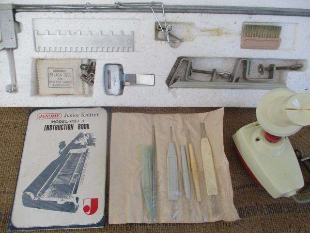 Vintage Model CHJ - 3 Janome Junior Knitting Machine With Accessories