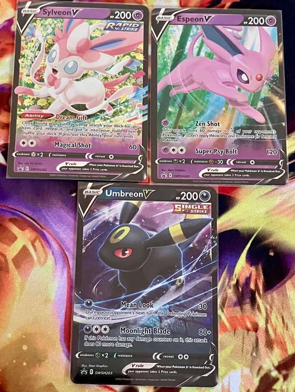 Pokemon: Espeon V, Sylveon V & Umbreon V (Black Star Promo bundle, 3 cards)