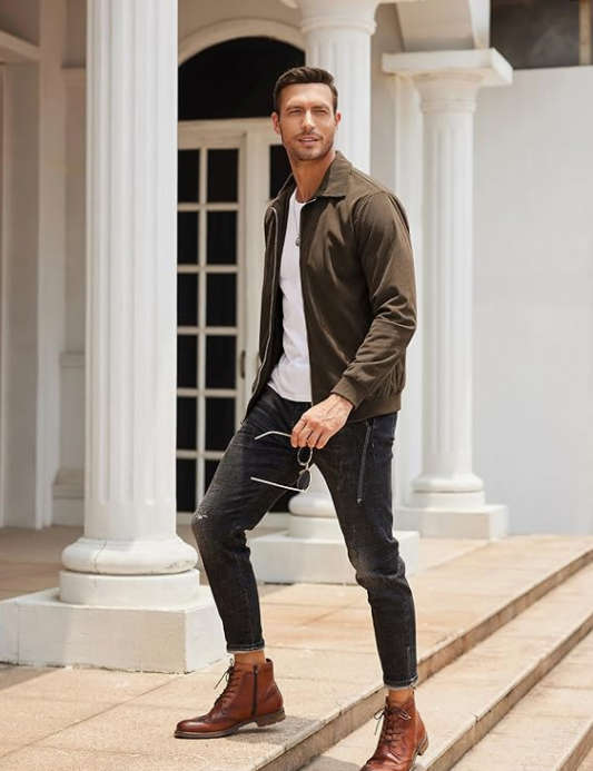 COOFANDY MENS CASUAL LIGHTWEIGHT VINTAGE CORDUROY JACKET