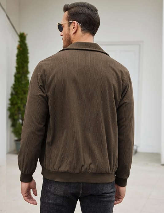 COOFANDY MENS CASUAL LIGHTWEIGHT VINTAGE CORDUROY JACKET