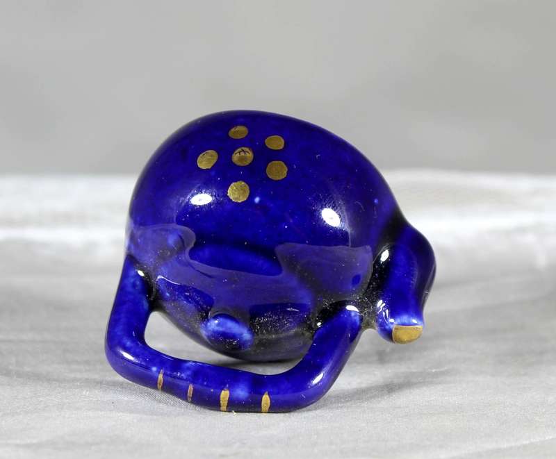 Miniature porcelain blue kettle