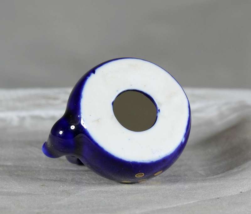 Miniature porcelain blue kettle