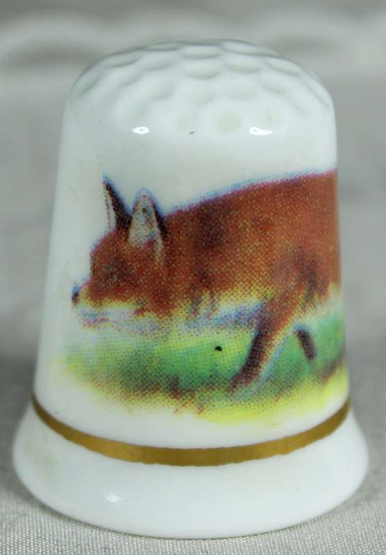 Bone China thimble - Fenton - fox