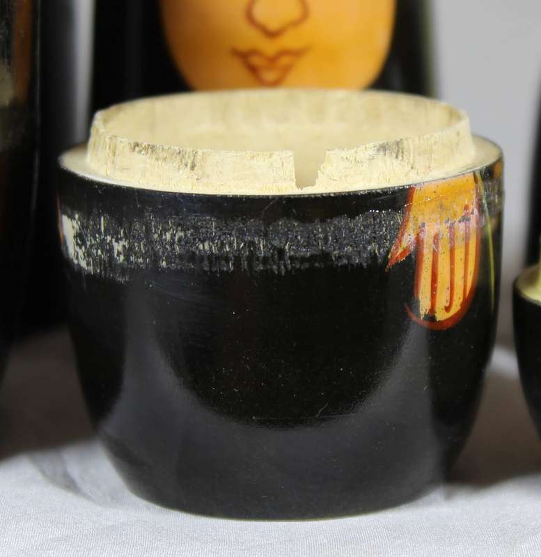 Russian nesting dolls in black