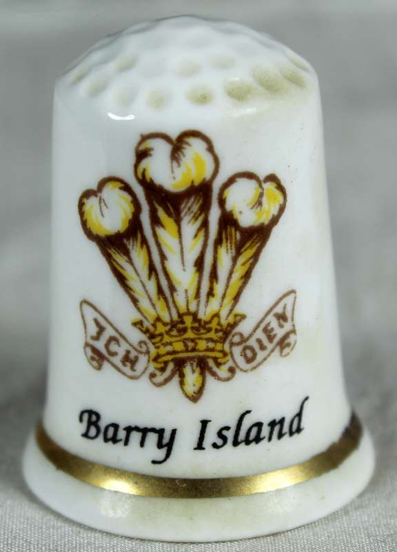Bone China thimble - Y Ddraig potteries - Barry Island