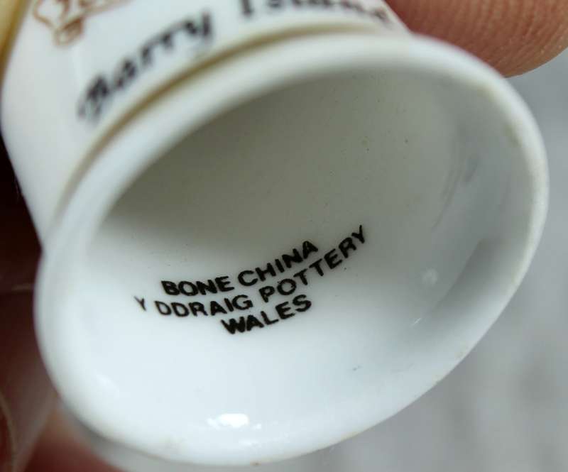 Bone China thimble - Y Ddraig potteries - Barry Island