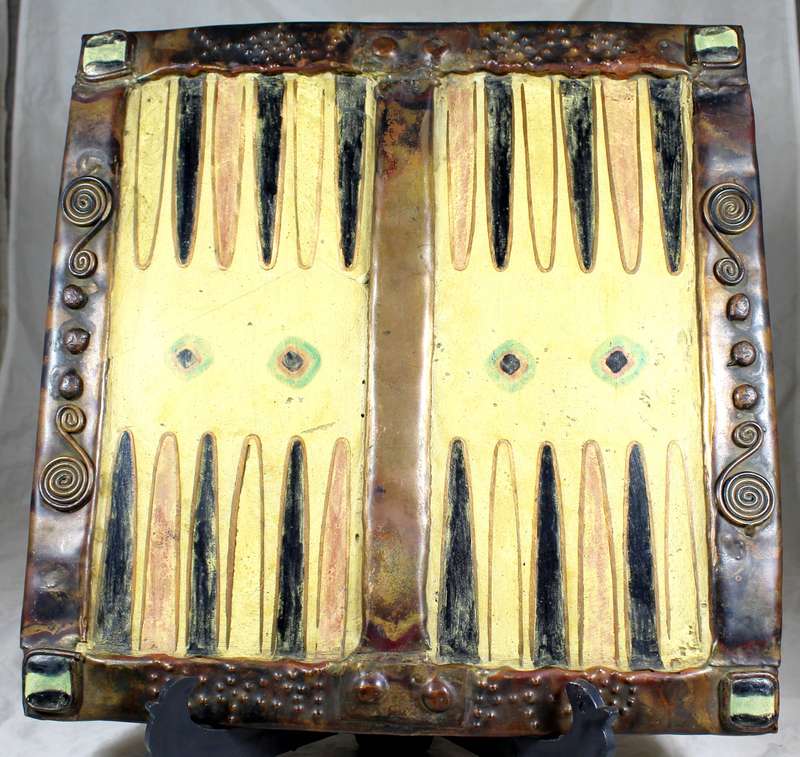 Hand made copper backgammon board