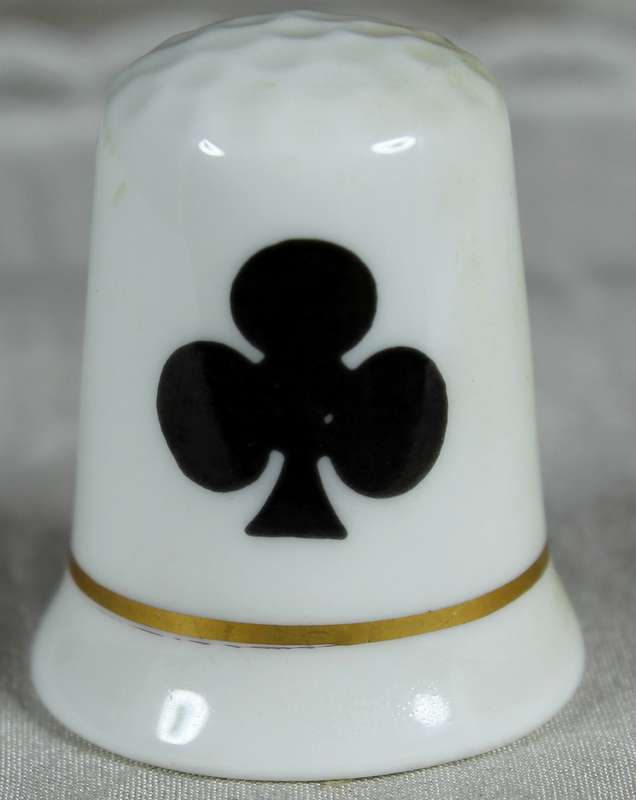 Bone China thimble - Fenton - Queen of clubs