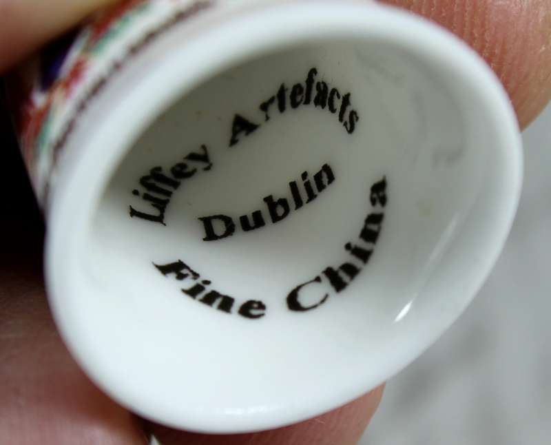 Bone China thimble - Liffey artifacts - Paddy whiskey