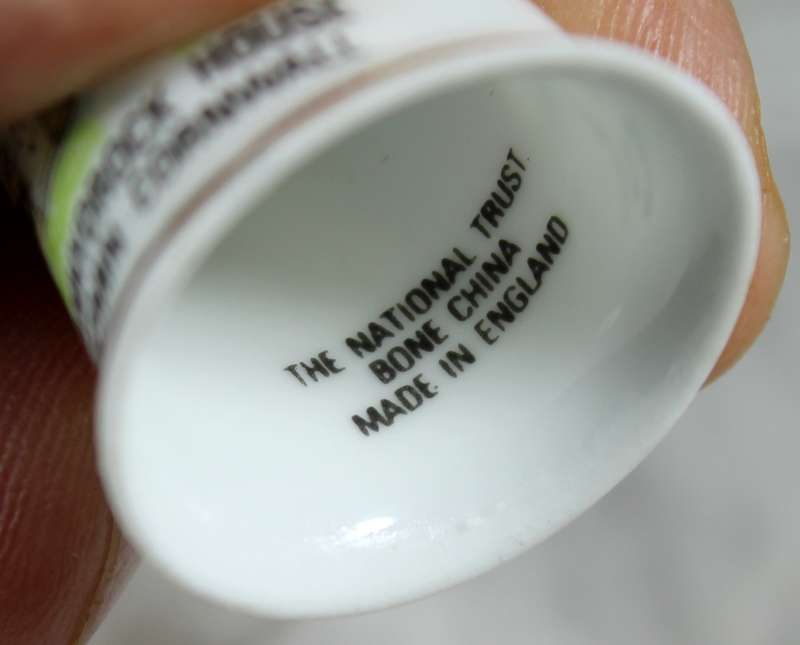 Bone China thimble - the national trust - Lanhydrock house - Cornwall