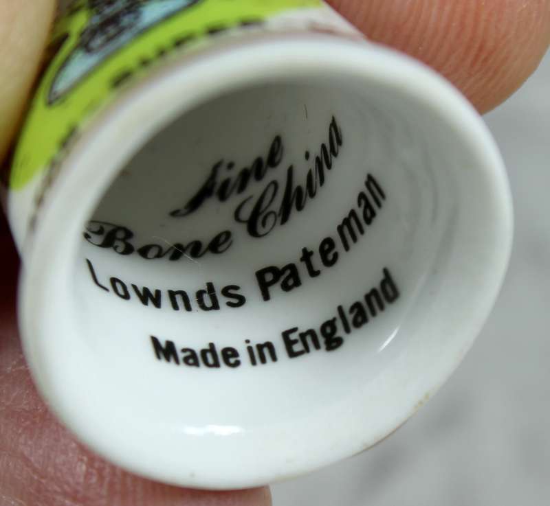 Bone China thimble - Lownds Pateman - Weston super mare