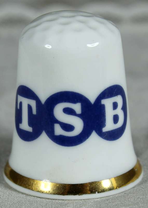 Bone China thimble - advertising - TSB